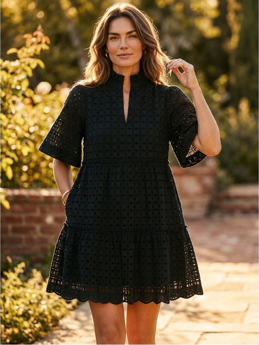 Small Tuckernuck Black Eyelet Crawford Dress